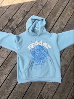 Sp5der web hoodie baby blue brand new size L