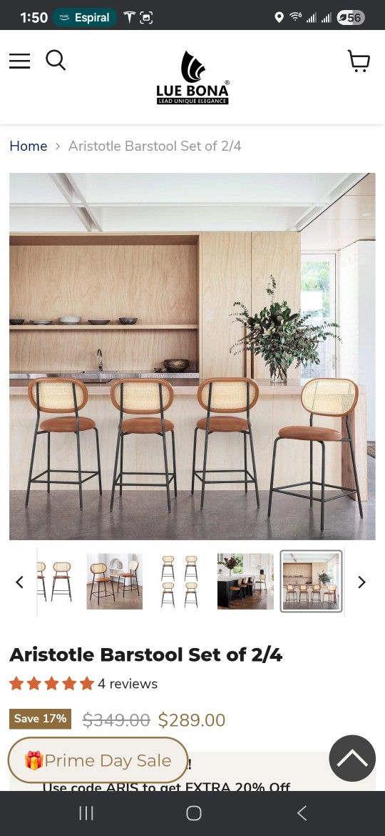 Lue Bona Aristotle Bar Stools Set Of 2