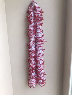Fancy ruffle scarf color red/ white