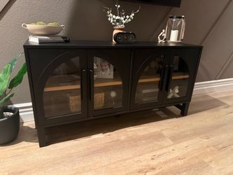 Black arched tv stand