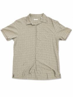 Age of Wisdom Beige Plaid Button-Up Shirt Men’s XL Fits Large Short Sleeve