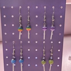 Small Lollipop Handmade Earrings 