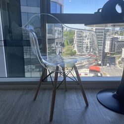 Pair Of Clear Acrylic Chairs