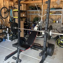 ETHOS ETE360 Power Rack w/ Adjustable Bench, Dip Handles & Straps
