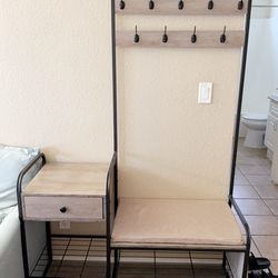 Hallway bench and shoe storage