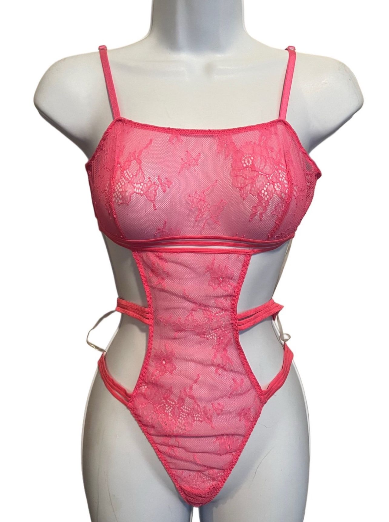 Victoria Secret Hot Pink Sexy Lace Lingerie Size Small