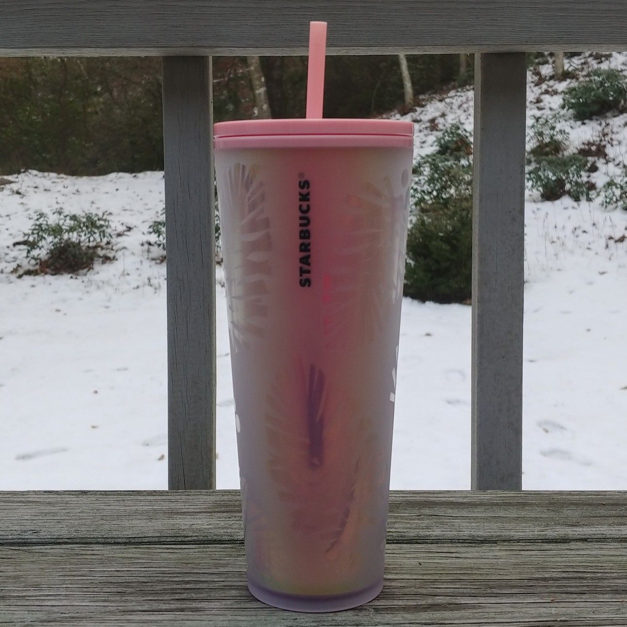 Starbucks 2019 Holiday Venti Rose Gold Pink Pine Cone Tumbler 24 oz Cold Cup