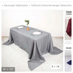 Silver Accordion Crinkle Taffeta Tablecloth