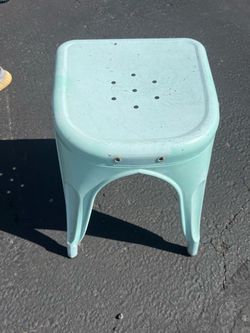 Mint Green Metal Stool