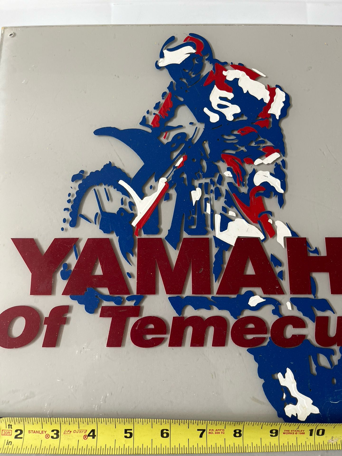 Vintage Motocross Motorcycle Dealership  Sign Yamaha YZ