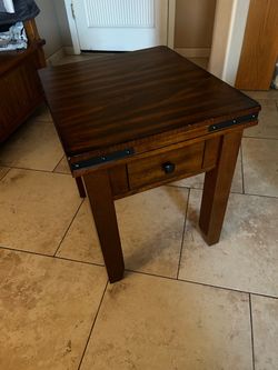 Solid wood end table