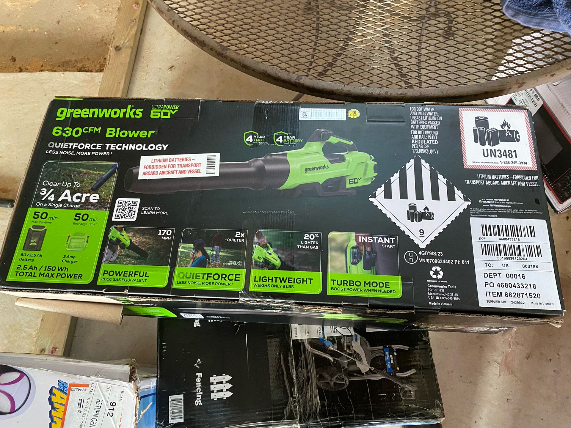 Green works 630 Cfm Leaf Blower