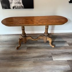 Oak console table