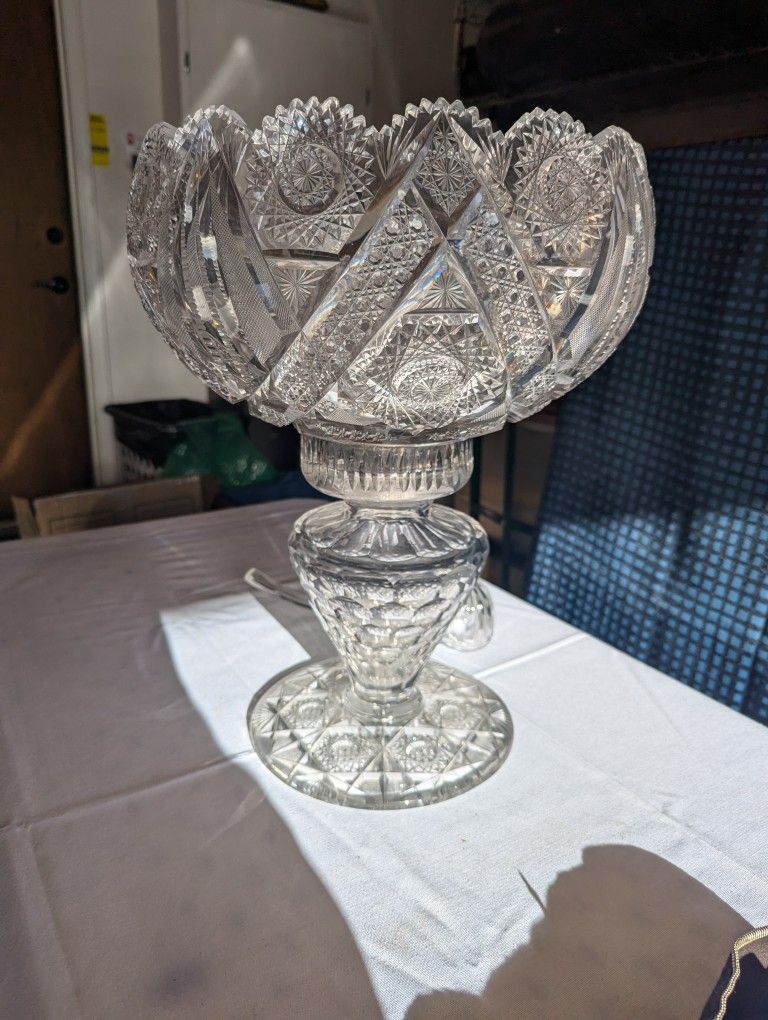 Antique Woodford Crystal Punch Bowl