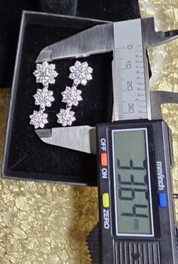 All Moissanite Hanging Flower Earrings