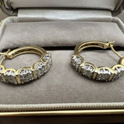 14k Natural Diamonds Women’s Earrings