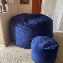 Beanbag Chair And Foot Stool 