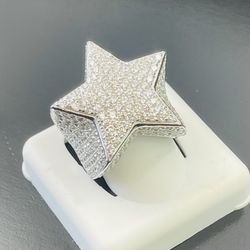 Solid 925 silver star ring size 7,8,9,10,11,12