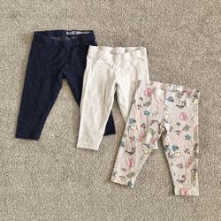 Girls Capri Leggings, 3-Pack Bundle, Size XS (4-5)