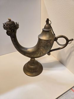 Brass oil lamp