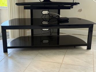 Tv stand console glass black
