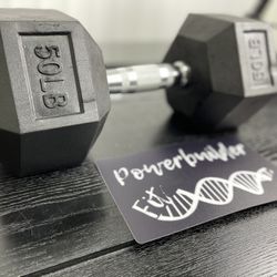 Full set of hex dumbbells from 5 to 50 pounds increments of 5 pounds each it comes one pair per increment