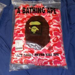 Pink Shark Camo Bape Hoodie 