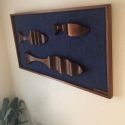 Mid-century wall art hand carved Folkart