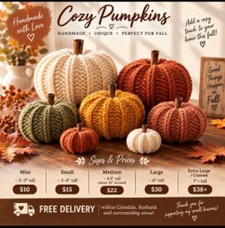Handmade Knit Pumpkin Fall Decor