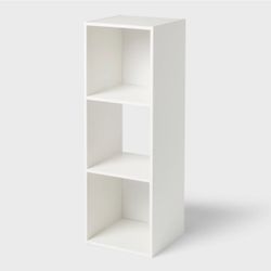 11” White Cube Organizer with 3 Black Storage Bins Included