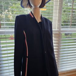 $45.00 - NEW Women's Blazer, TOMMY HILFIGER!  Size (14)/Navy Blue with Red & White Strip Accents!  Price Tag Still On It!!