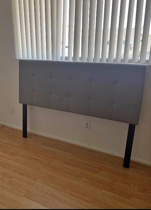 Grey Modern Quilted Queen Headboard