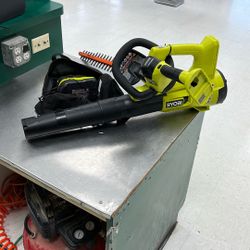 Ryobi Cordless Leaf Blower/hedger Combo With Battery And Charger 