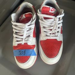 Red And White Low Dunks 