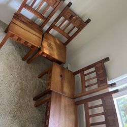 4 solid wood chairs handmade in Mexico