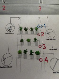 Set of 3 Acrylic Hanging Plant Shelves