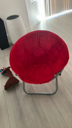 Red Folding Saucer Moon Chair