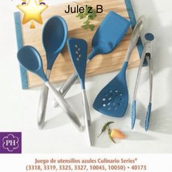 Princess House Set De 5 Utensilios Azules Nuevos En Sus Cajas 