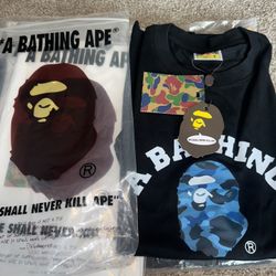 BAPE ABC Camo College Organic Tee 'Black/Blue'