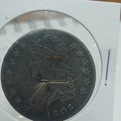 Silver 1808 Lettered Eagle 50c