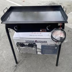 Plancha Nueva De 18x31 Con Mangera I Regulator Con Patas Desmontables Para Hot Dogs,Amburgesas, Tacos, Enchiladas Ext Nuevo En Especial.