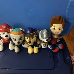 Paw Patrol Stuff Animals, Control Pad, Playing Cards, Pad and Pen