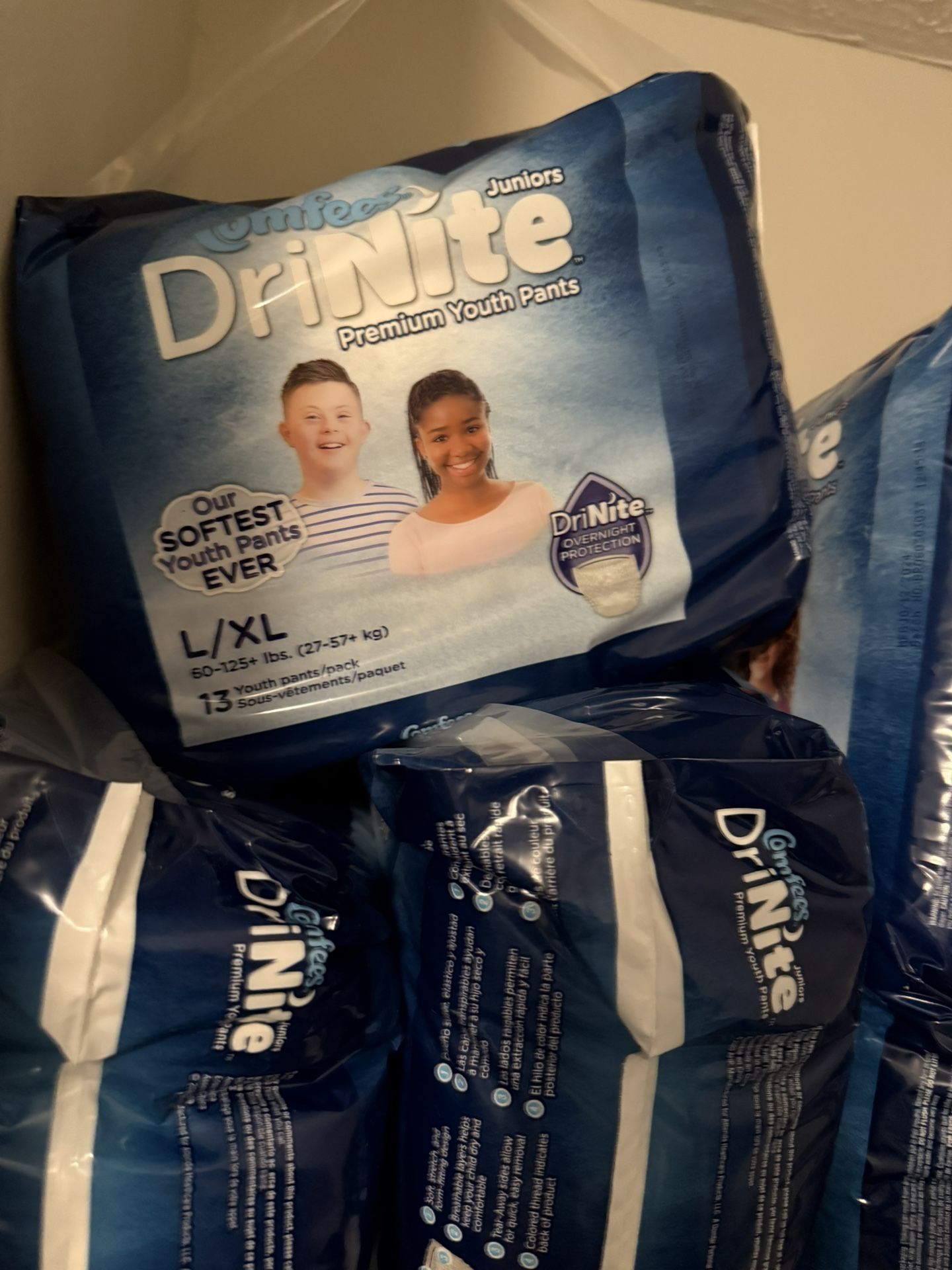 12 Packs Of Comfees Drinite L/XL 60 - 125 Lbs Pull Ups $48 12 packs for $48.00 24 packs for $96.00