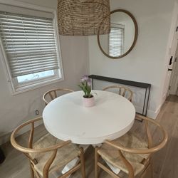 West Elm Round White Table 
