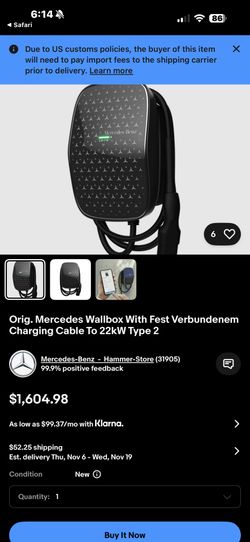 Original Mercedes-Benz Electric Charger Charging Station