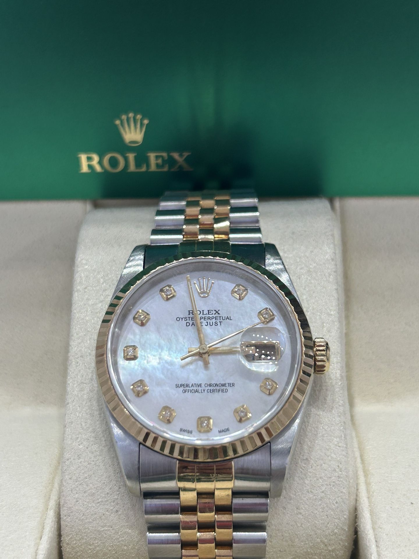 Rolex PreOwned 36mm DateJust MOP Diamond Dial