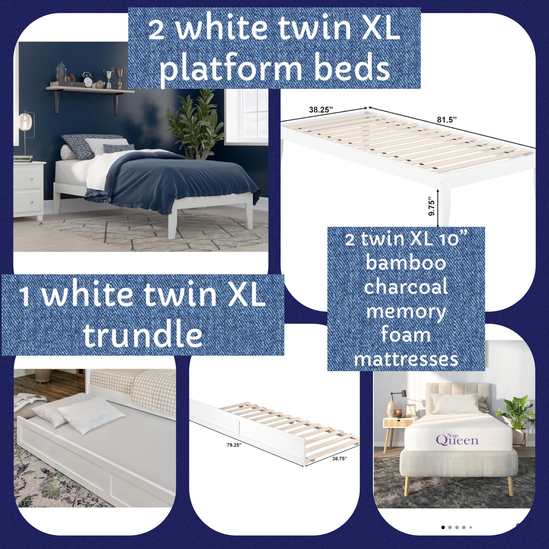 5 Piece White Bedroom Set