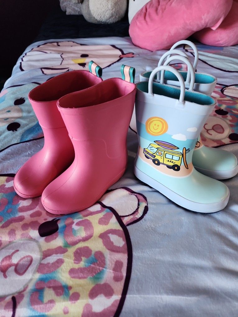 Size 7/8 And 8 Toddler Girl Rainboots Totes