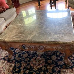 Solid Marble Top 48x48 Coffee Table
