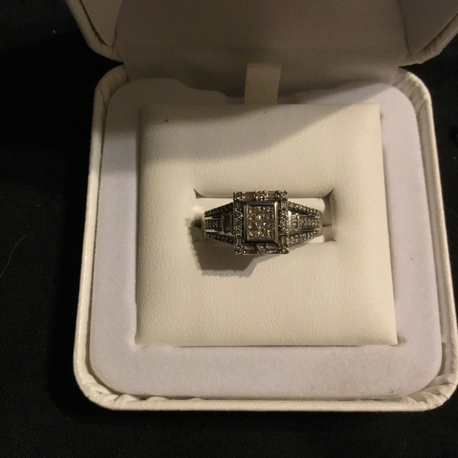 White gold with half carat of diamonds size 7 engagement ring/promise ring